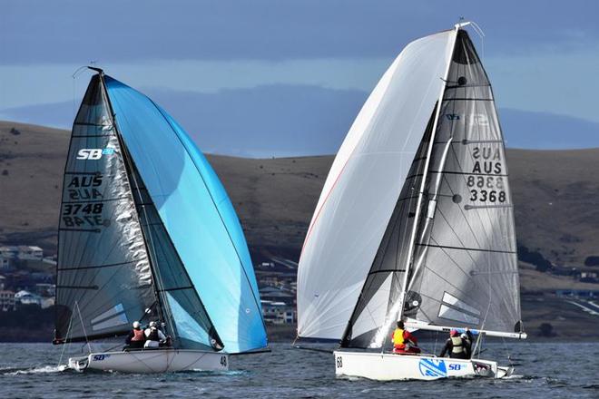 Nick Rogers, Karabos and Chris Sheehan, North Sails – SB20 Mid-Winter Regatta Tasmania © Jane Austin